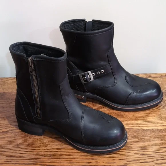 XElement Mens Black Leather Ankle Boots Size 10.5 - Picture 3 of 12